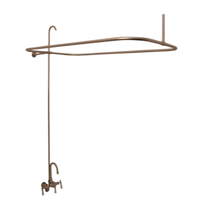 3 Handle Wall Clawfoot Tub Faucet with Diverter