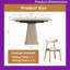 47X47 Extendable Rock Slab Dining Table Set With 4 Solid Wood Leg Chairs & Leather-1818753366