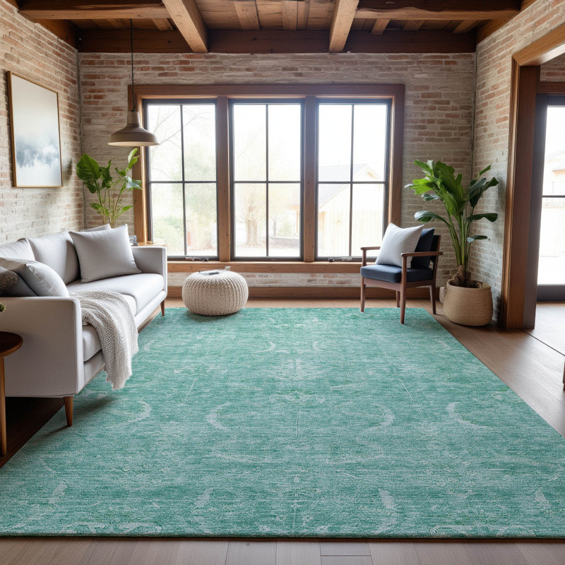 Tapis damassé de qualité supérieure lavable à la machine Dahl AMF1083, Rectangle 5 pi x 7 pi 6 po