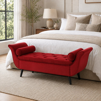 Velvet Upholstered Storage Bench
