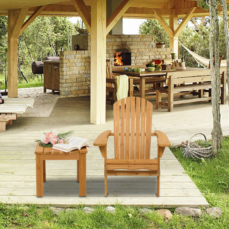 Solid Wood Folding Adirondack Chair