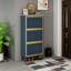 Range-chaussures 3 portes en métal, armoire de rangement pour chaussures autoportante moderne, rotin en métal, pour vestibule