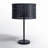 Romola 22 In. Matte Black Table Lamp With Natural Rattan Shade And 3 Way Switch-1160764468