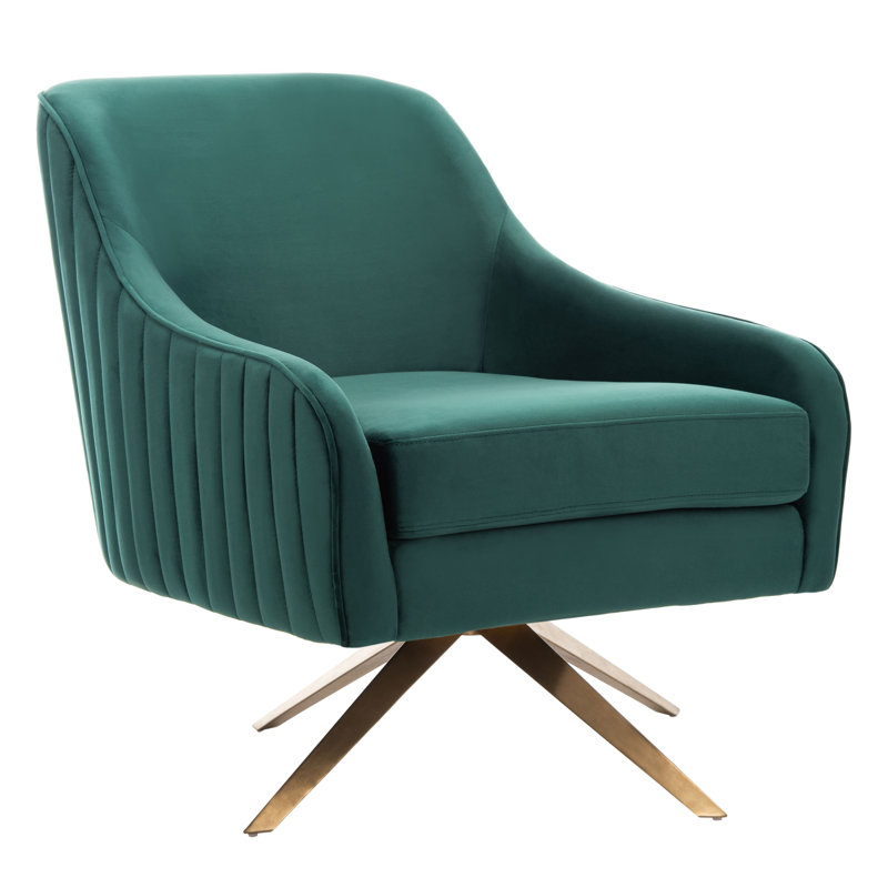 Fauteuil en velours Skye, Émeraude
