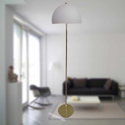 Borkoski 151cm Polished Brass Plate Traditional Floor Lamp