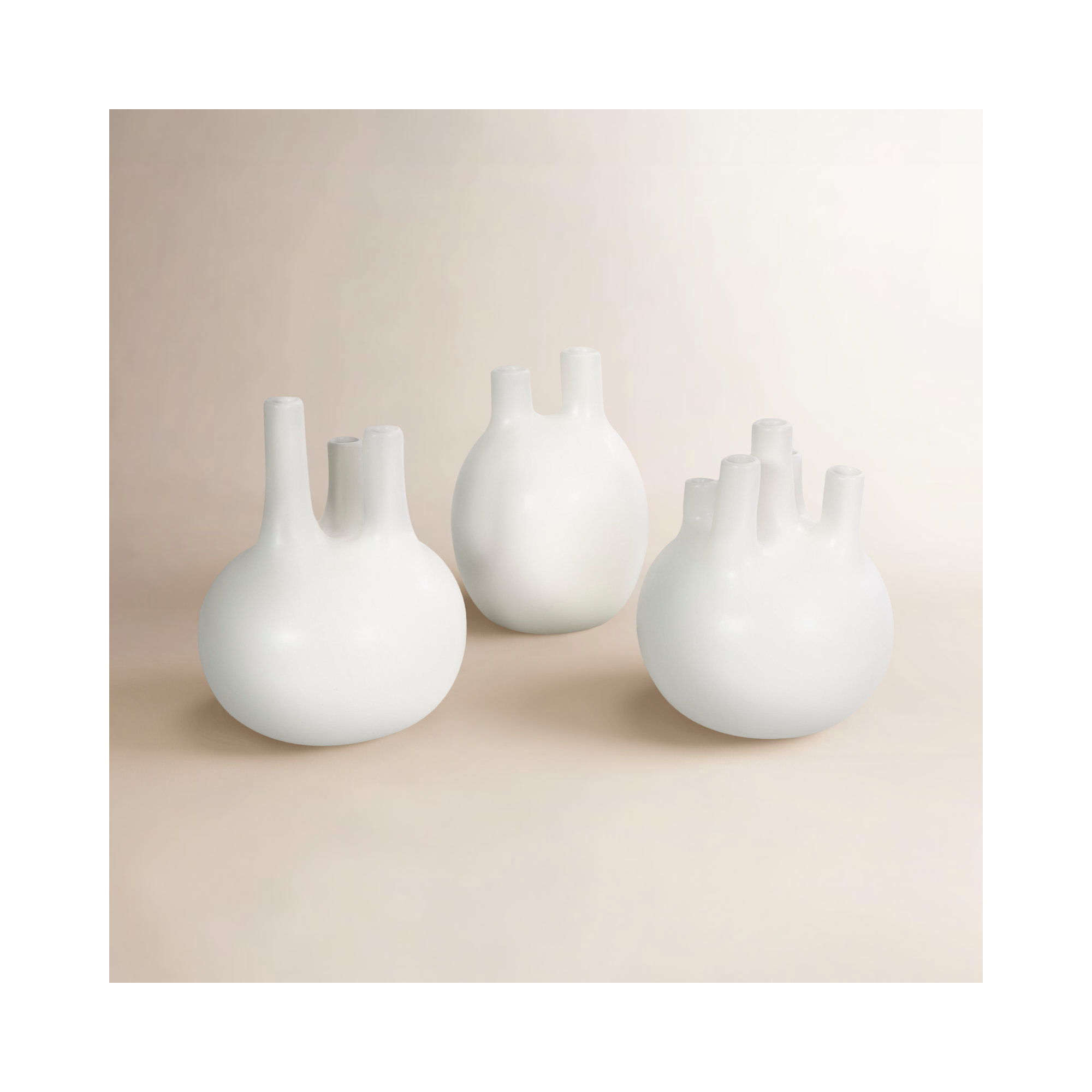 Horsham Dolomite Table Vase, 7.95"H x 6.45"W x 6.5"D, White