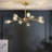 9 - Light Crystal Dimmable LED Sputnik Modern Linear Chandelier
