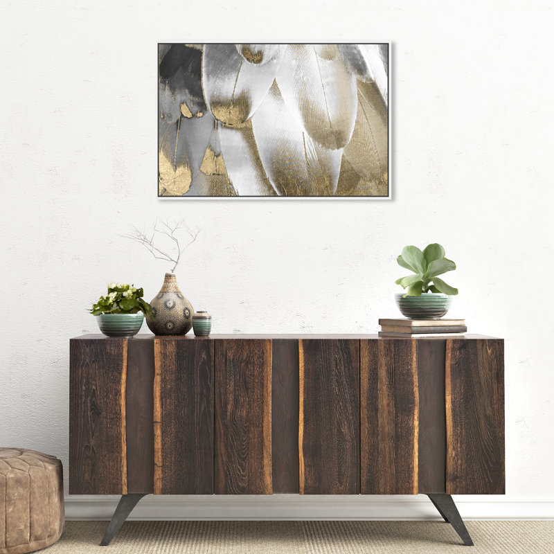 " Royal Feathers ", 30" W x 20" H, White Framed