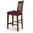 3 Piece Kitchen Counter Height Dining Table Set Contains a Square Pub Table and 2 Faux Leather Chairs, Mahogany