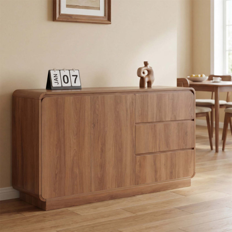 Buffet avec 2 portes et 3 tiroirs Easton, Noyer