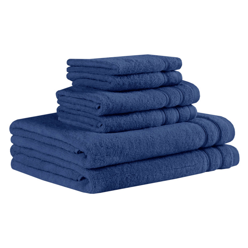 Ensemble de serviettes 100% coton 400GSM Essential, Indigo, Ensemble 6 serviettes de bain