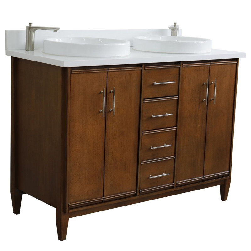 Hawkinson 49'' Double Bathroom Vanity with Engineered Stone Top