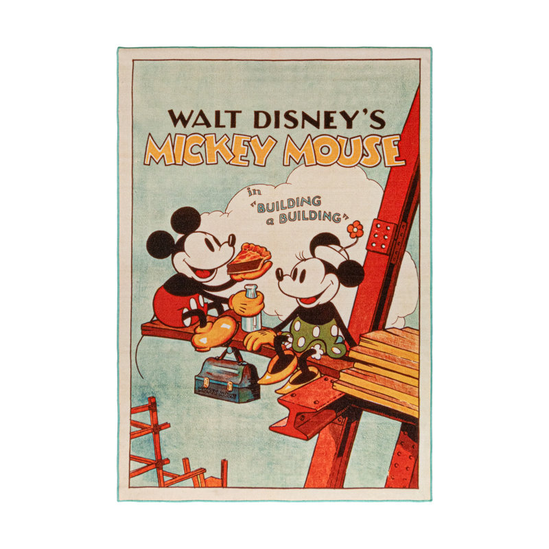 Licensed Disney Classic Mickey and Minnie Building a Building Youth Area Rug