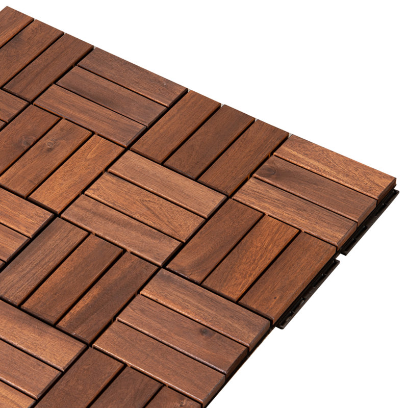 Carreau de terrasse 11,9 "x 11,9" en bois brun