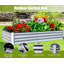 Lit de jardin surélevé pour l'extérieur, pot de fleurs rectangulaire en métal pour plantes, légumes et fleurs-2010128129