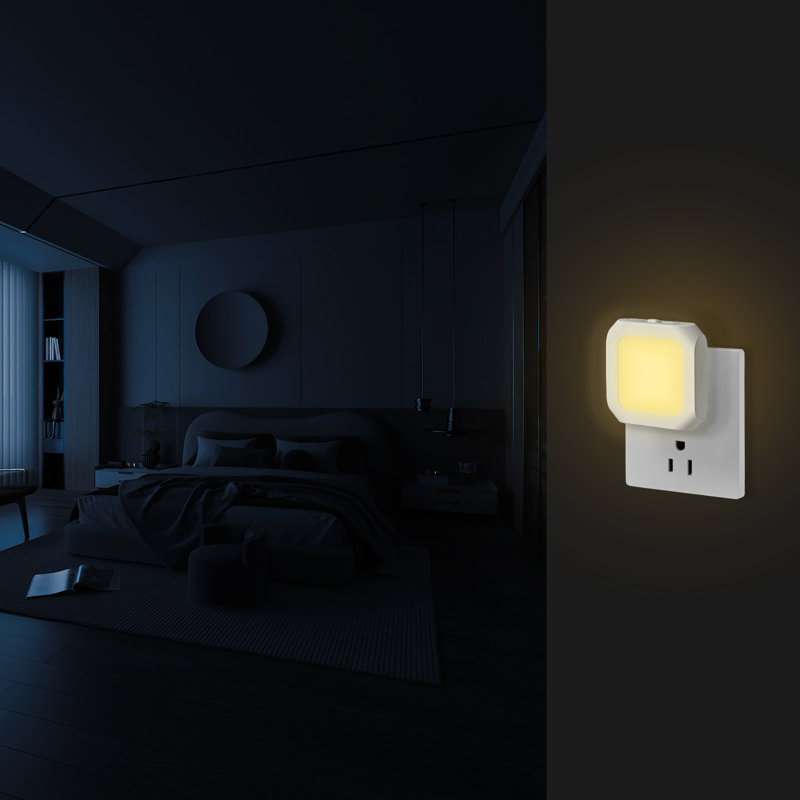 White Polycarbonate LED Night Light with Mobile Control, 2-Pack