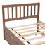Structure de lit simple moderne en noyer avec lit gigogne - offrant une expérience de sommeil confortable dans un design robuste et élégant-859285416