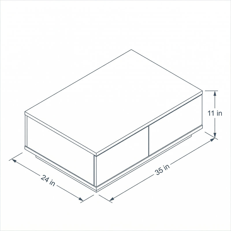 Everly Modern Two-Tone Lift-Front Coffee Table