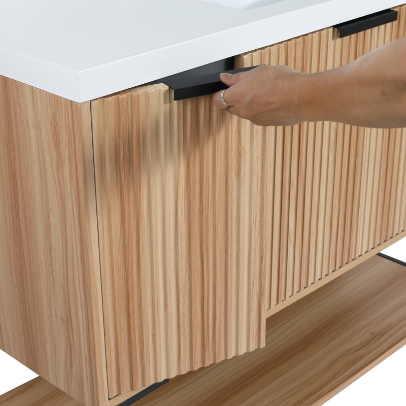 Ensemble de meuble-lavabo simple 47 po, Noir / brun