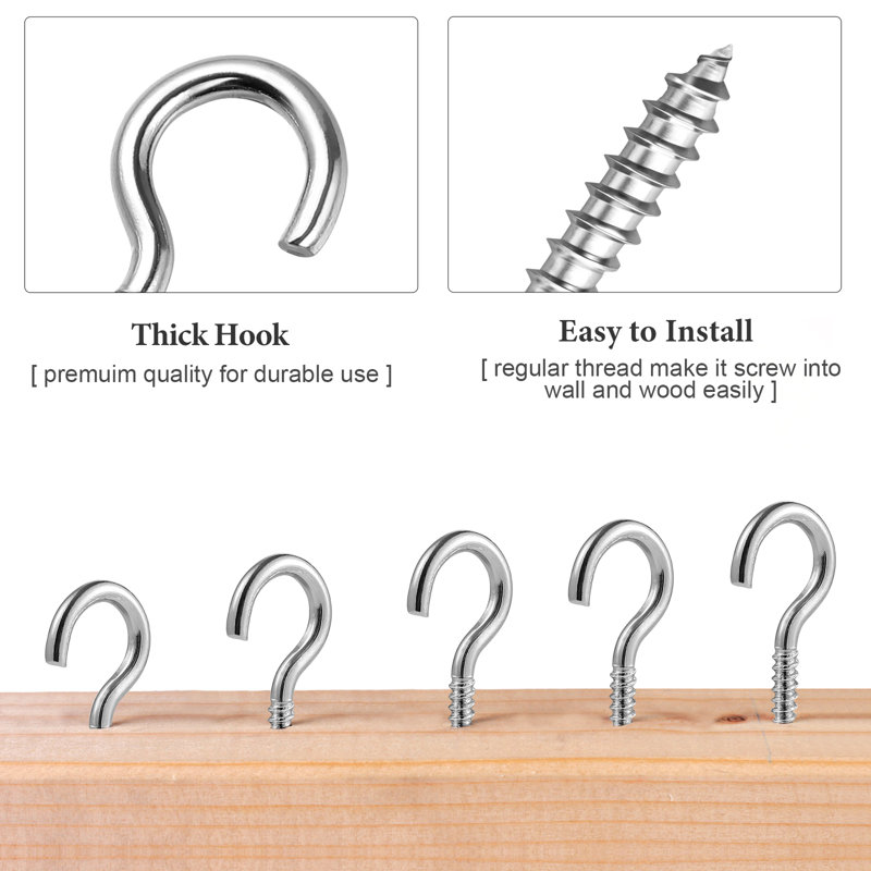 100Pcs Screw Hooks Heavy Duty Ceiling Hooks Multipurpose Screw Hook For Hanging