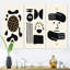Ensemble de 3 pièces monochromes Minimal Geometrics X - Mid-Century Modern Art-36756685