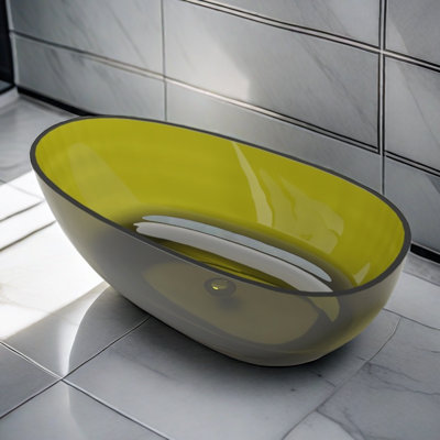 Baignoire simple moderne en résine transparente