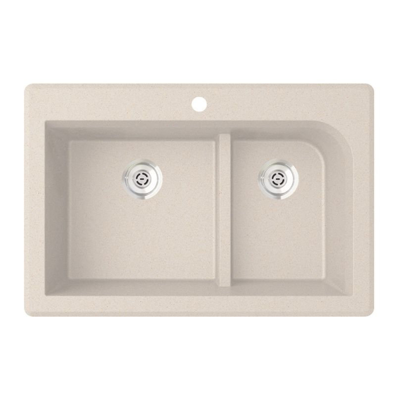 33'' L Double Bowl Granite Kitchen Sink