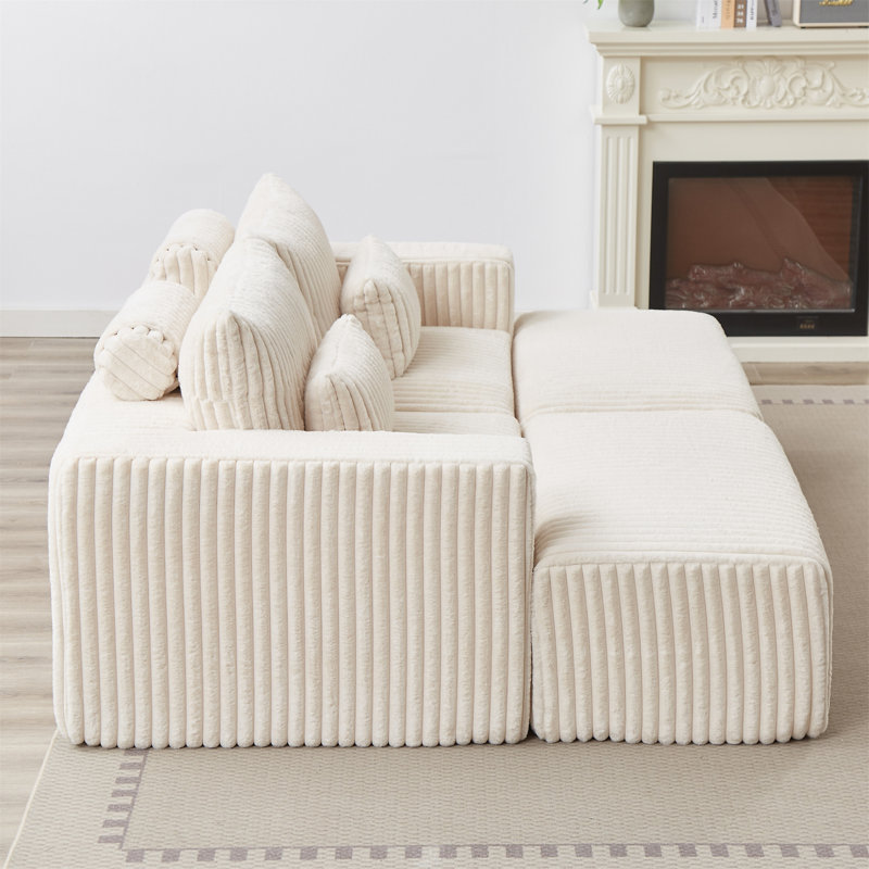 Méridienne surdimensionnée 87 po, Beige