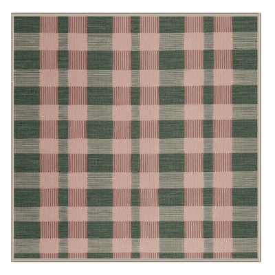 Machine Washable Checkered Pink Area Rug