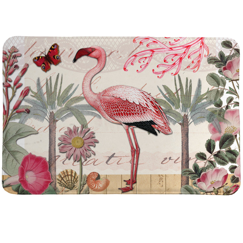  Tapis en mousse à mémoire de forme Botanical Flamingo par Laural Home