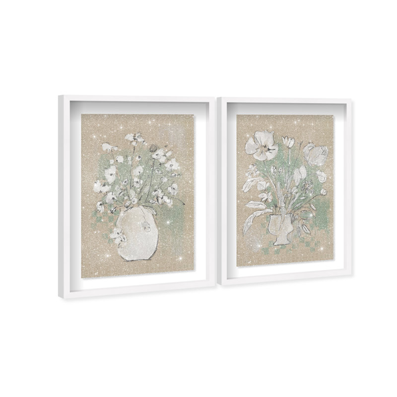 Spring Energy Set by Oliver Gal, 37.5" H x 25.5" W, White Shadowbox