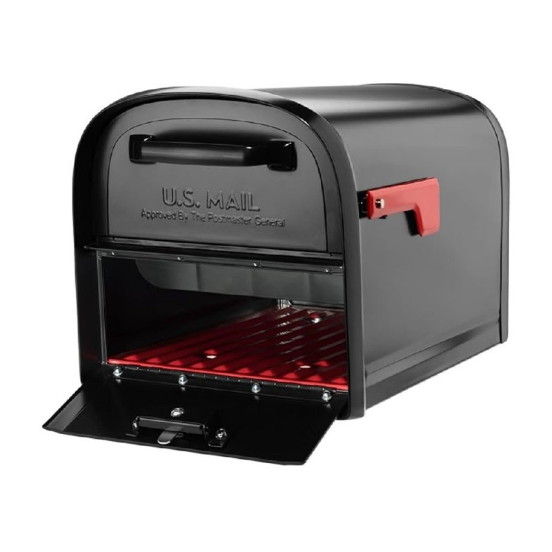 Boîte aux lettres avec boîte aux lettres verrouillable, très grand, noir, Noir