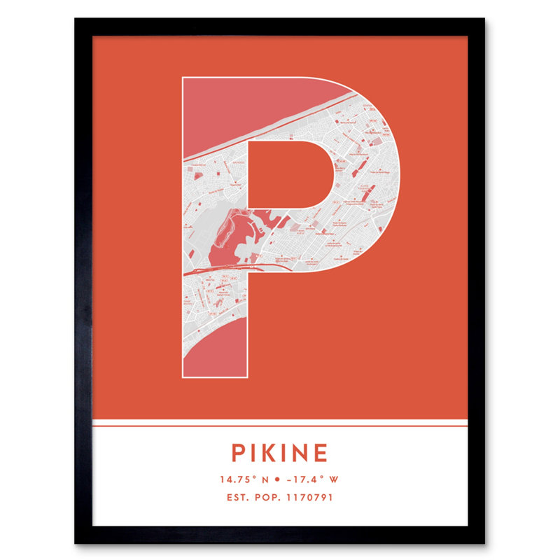 Pikine City Map Pikine Senegal City Map - Single Picture Frame Typography