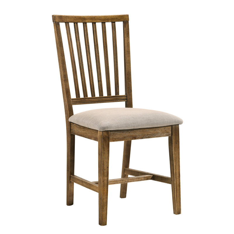 Ensemble de 2 chaises d'appoint transitionnelles en chêne de style transitionnel rembourrées pour une expérience culinaire confortable