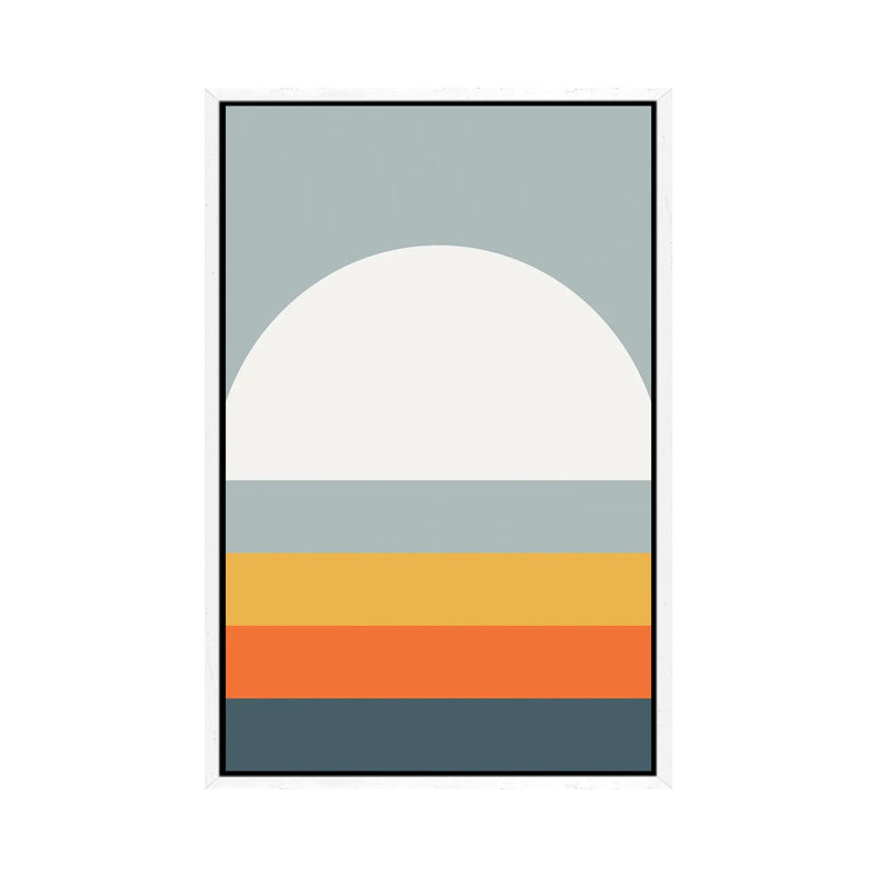 Single Picture Frame Print on Canvas, 101.6 cm H x 66.04 cm W, Silver/White/Corn, White Framed