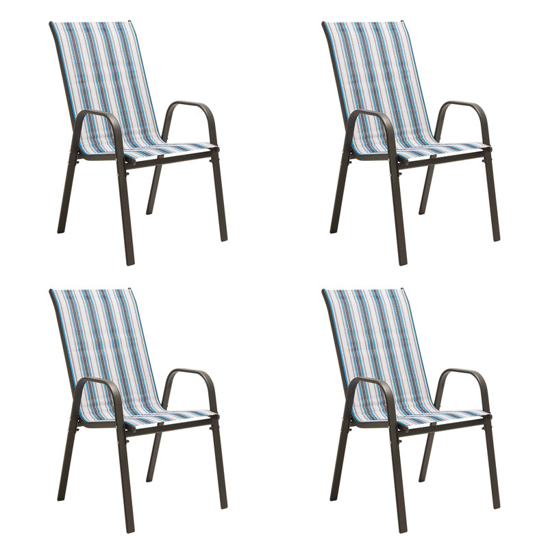 Ensemble de 4 chaises de patio empilables Ronda