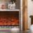 Walnut Solid Wood Freestanding Electric Fireplace
