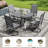 4 Person Round Outdoor Dining Set With Swivel Chair-250265150-250265146