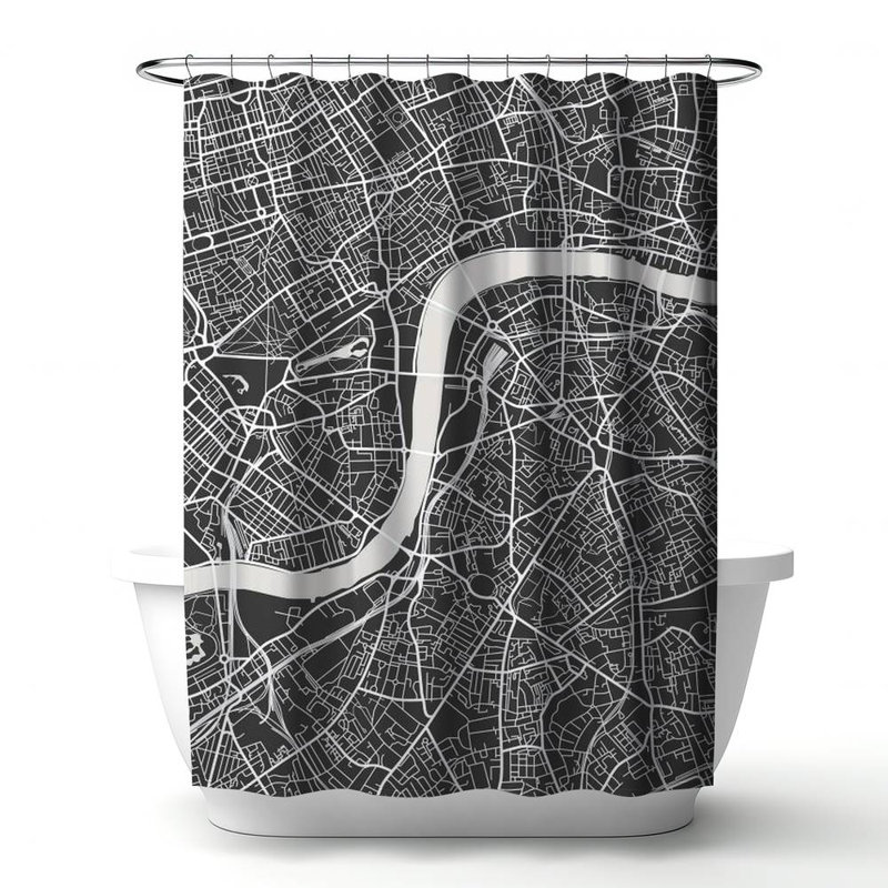 Shower Curtain TV15 – Polyester Shower Curtain, Dye Sublimation Print, 71" W × 74" L