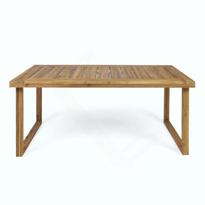 Outdoor Acacia Wood Dining Table With Sandblast, Durable And Stylish For Alfresco Meals
