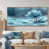 Toile avec cadre flottant or