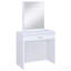 Coiffeuse blanche avec miroir et tabouret