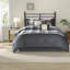 Ensembles de literie pour grand lit douillets en polyester, confort campagnard gris rustique