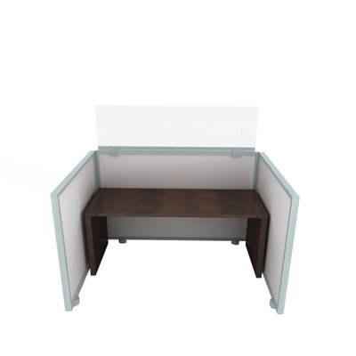 Acrylic Cubicle Mounted Privacy Panel with Small Brackets