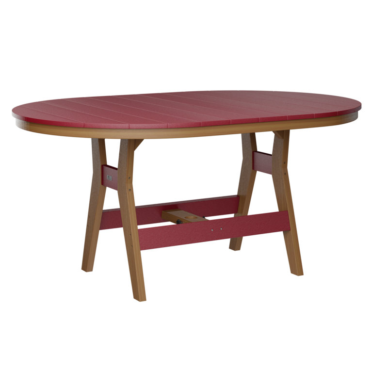 Table de bar berlinoise Berlin, Rouge écarlate, 38.87" H x 64" W x 44" D, Teck naturel