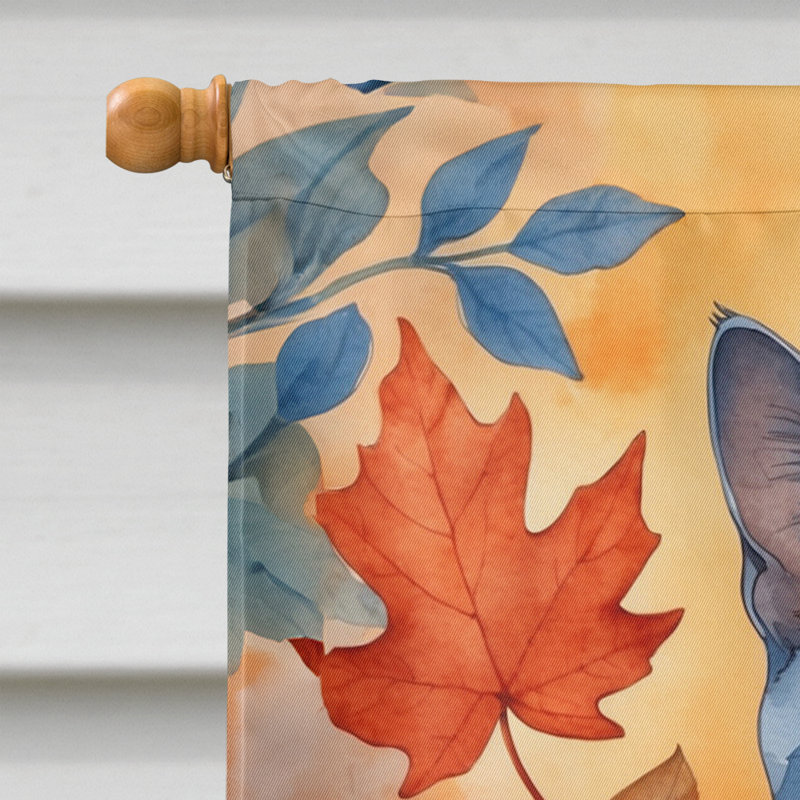 Chat en feuilles d'automne, Bleu russe