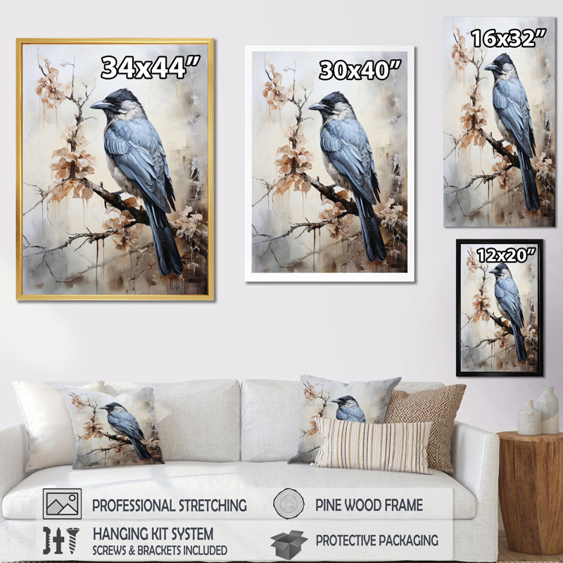 «Assemgul Crow Majestic», impression monochrome sur toile, H 40 po x l 30 po x P 1,5 po, Toile tendue