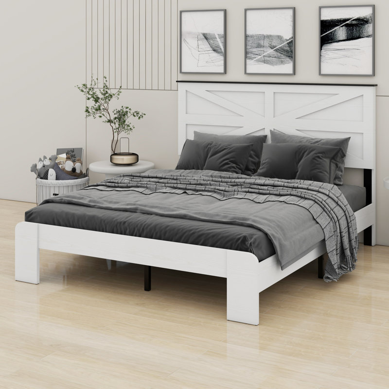 Base de lit plateforme en bois, Grand lit