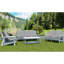 Hanches avec grain de bois nécessitant peu d'entretien, coussin de siège de jardin blanc, bord de piscine, blanc / gris, coussins de teinture