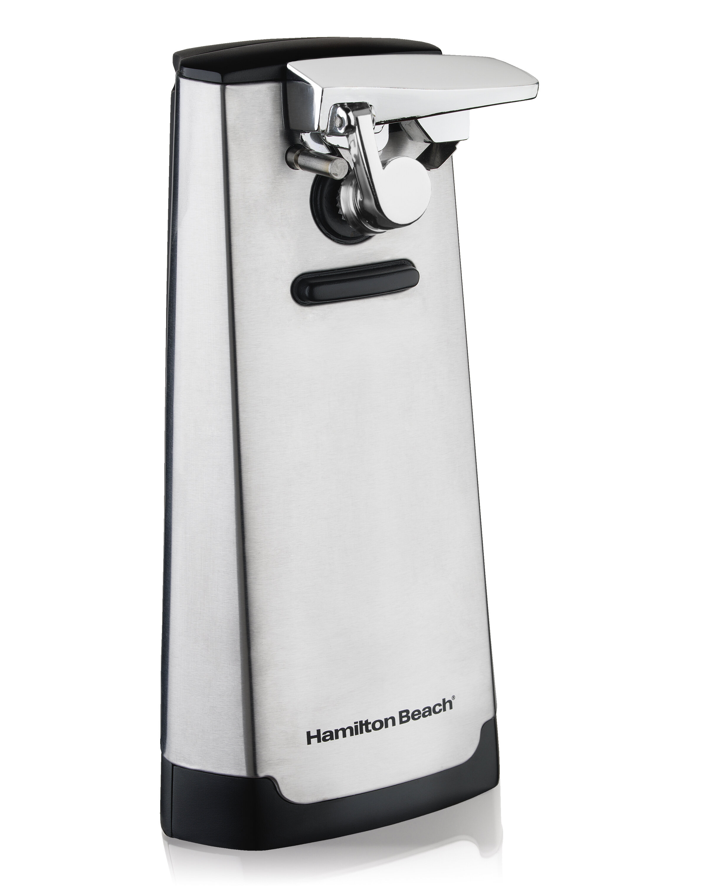 Tall Electric Can Opener with Knife Sharpener & Bottle Opener, White